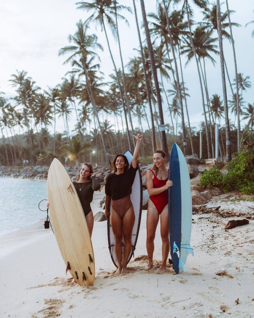 Surfer Girls on the Beach